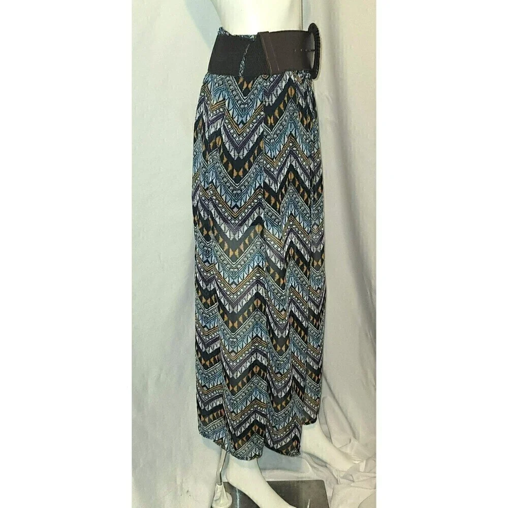 Doe & Rae Multicolor Sheer Maxi Skirt 1/4 Lined - Size S